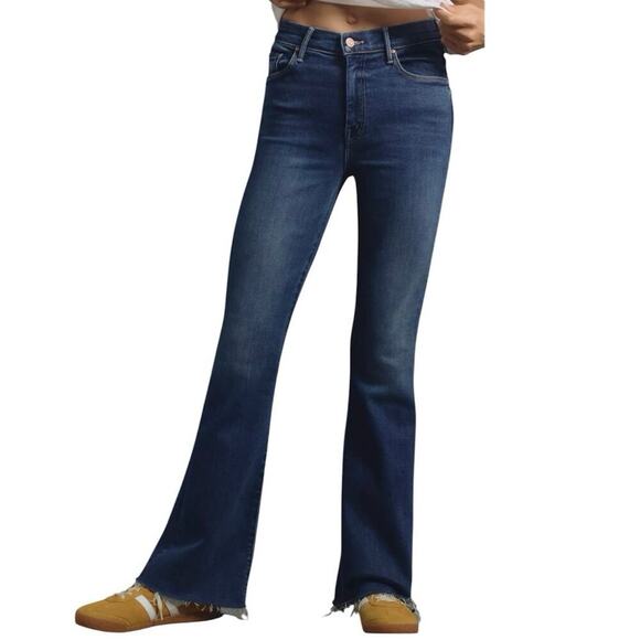 Mother The Weekender Fray Flare Jeans Walking on Coals Wash 31